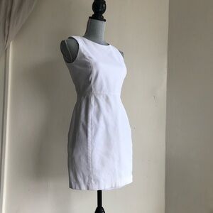 Theory Simaune Ivona Sleeveless White Cotton Pencil Mini Summer Office Dress 4 S